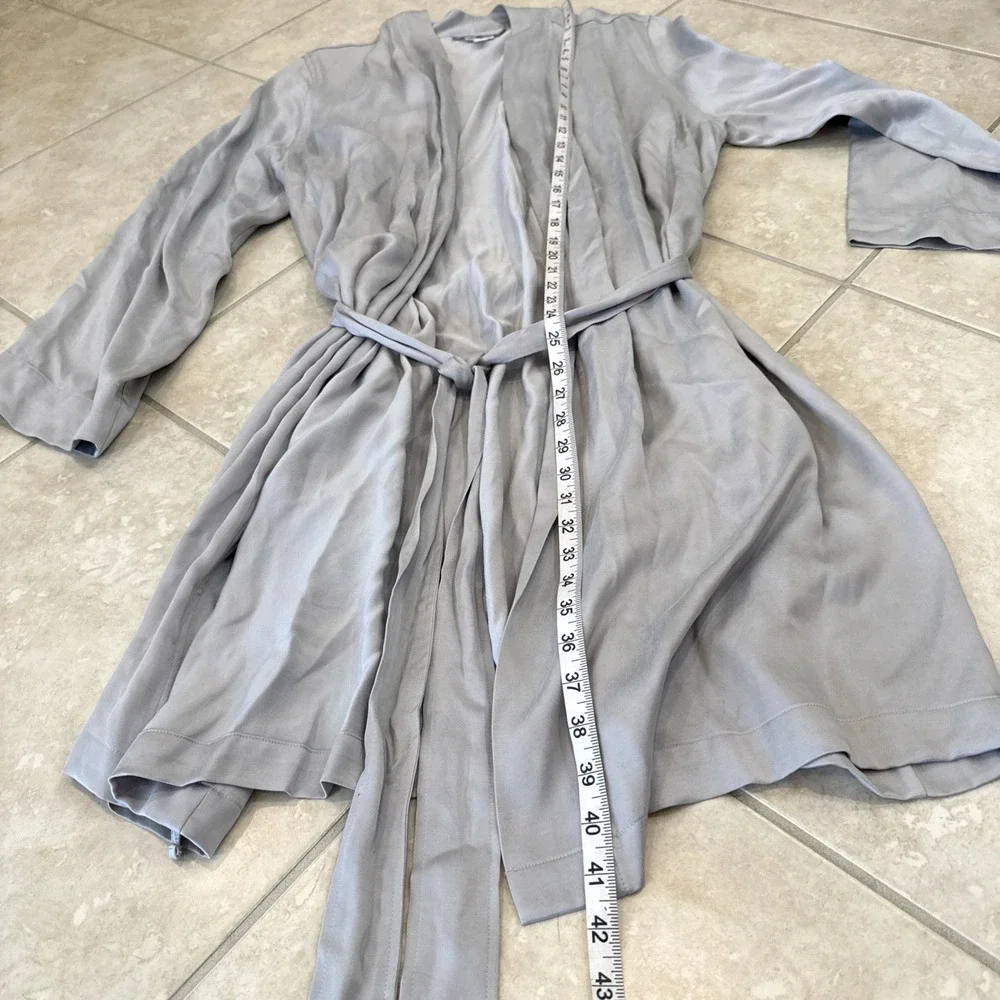 Hotel Collection Kimono Style Silky‎ Satin Robe L/XL Silver Gray Spa Lounge